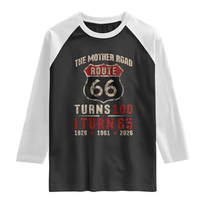 Route Highway 66 Turns 100 I Turn 65 Raglan Shirt Vintage 1961 Road Sign 65th Birthday Gift