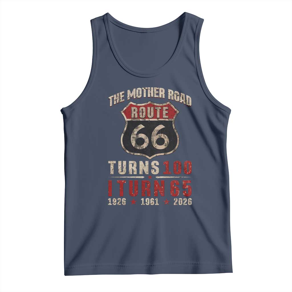 Route Highway 66 Turns 100 I Turn 65 Tank Top Vintage 1961 Road Sign 65th Birthday Gift