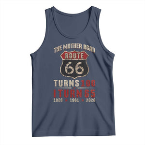 Route Highway 66 Turns 100 I Turn 65 Tank Top Vintage 1961 Road Sign 65th Birthday Gift