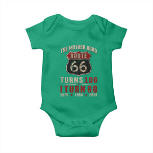 Route Highway 66 Turns 100 I Turn 60 Baby Onesie Vintage 1966 Road Sign 60th Birthday Gift