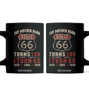 Route Highway 66 Turns 100 I Turn 60 Coffee Mug Vintage 1966 Road Sign 60th Birthday Gift