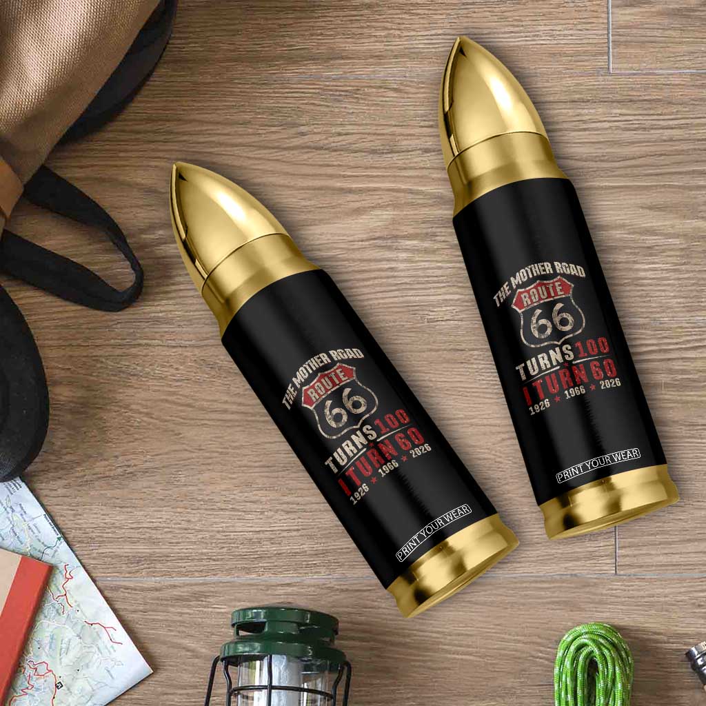 Route Highway 66 Turns 100 I Turn 60 Bullet Tumbler Vintage 1966 Road Sign 60th Birthday Gift
