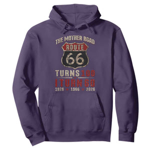 Route Highway 66 Turns 100 I Turn 60 Hoodie Vintage 1966 Road Sign 60th Birthday Gift