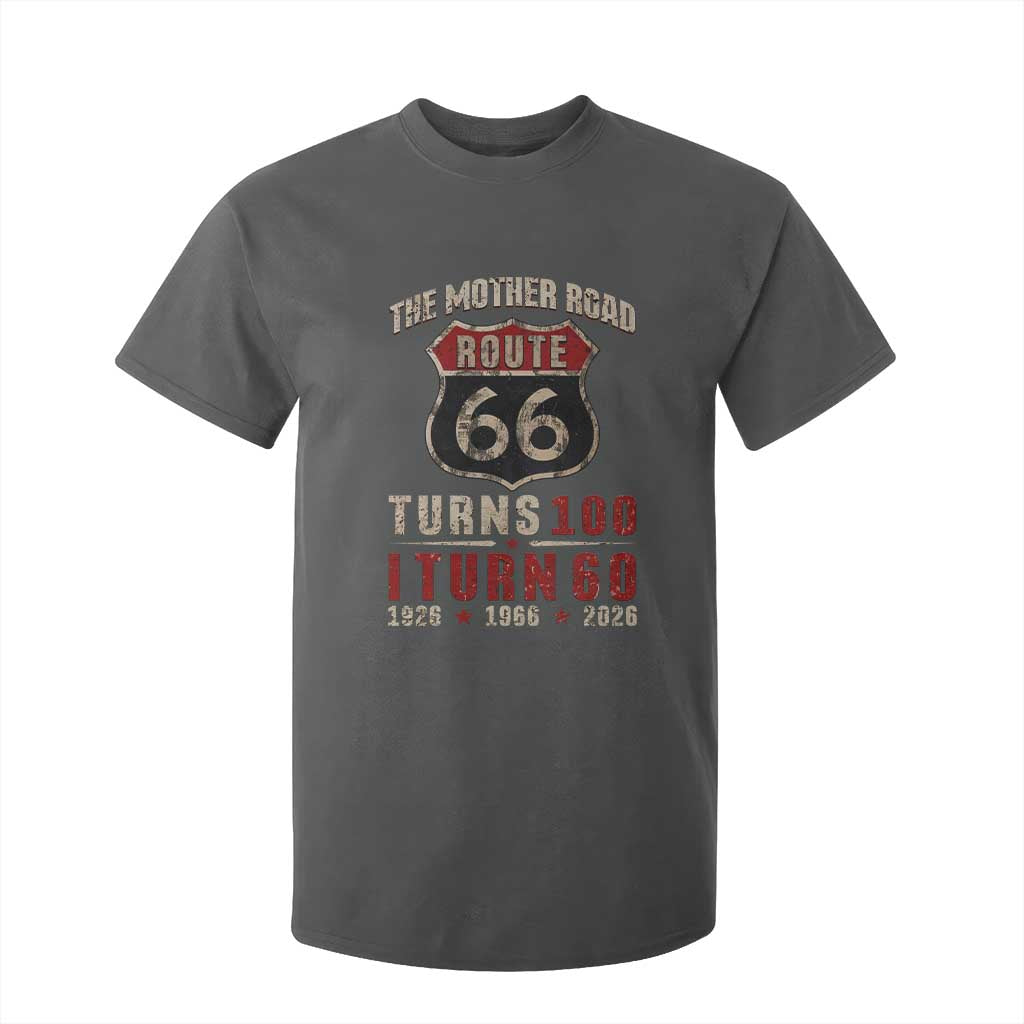 Route Highway 66 Turns 100 I Turn 60 T Shirt For Kid Vintage 1966 Road Sign 60th Birthday Gift