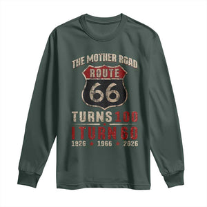 Route Highway 66 Turns 100 I Turn 60 Long Sleeve Shirt Vintage 1966 Road Sign 60th Birthday Gift