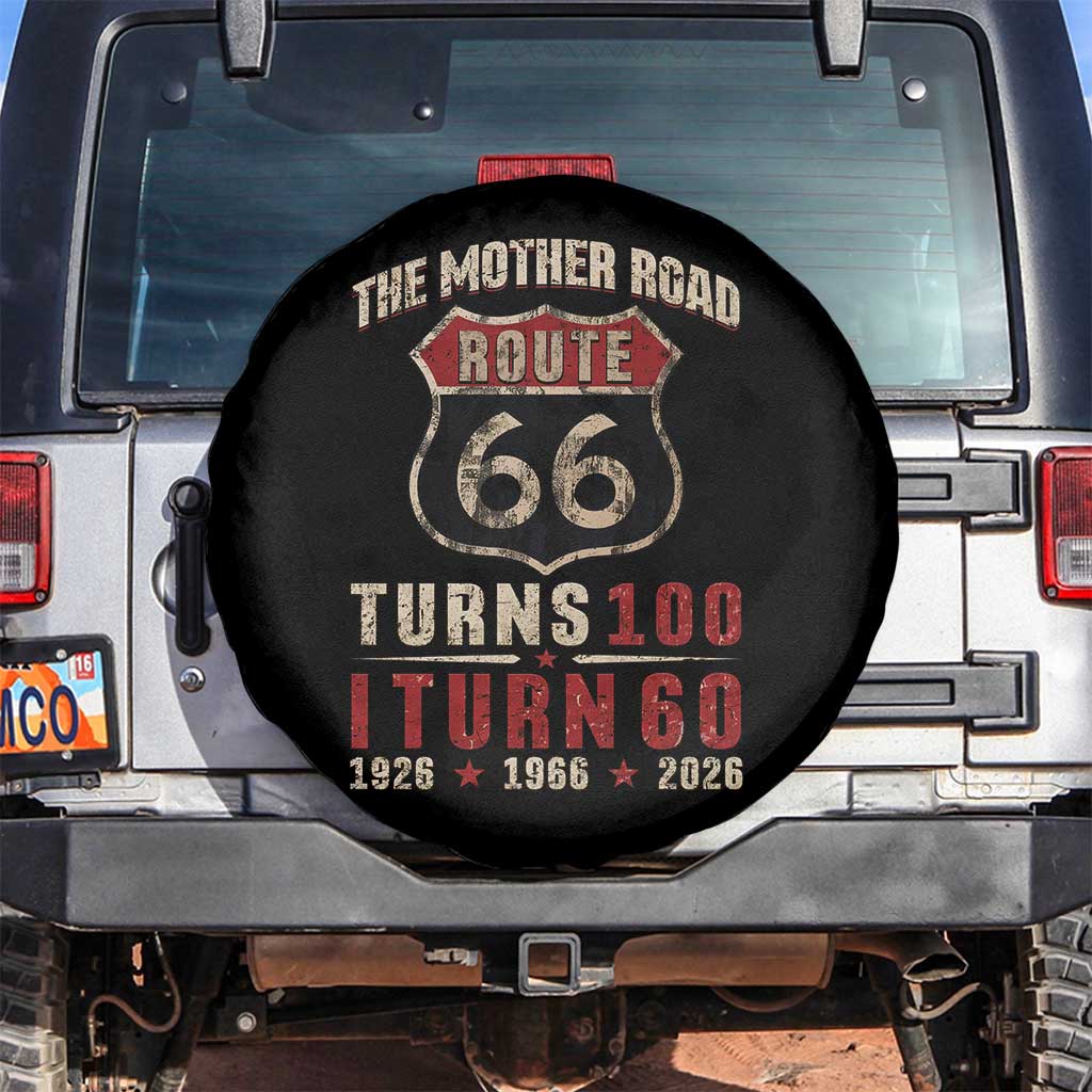 Route Highway 66 Turns 100 I Turn 60 Spare Tire Cover Vintage 1966 Road Sign 60th Birthday Gift