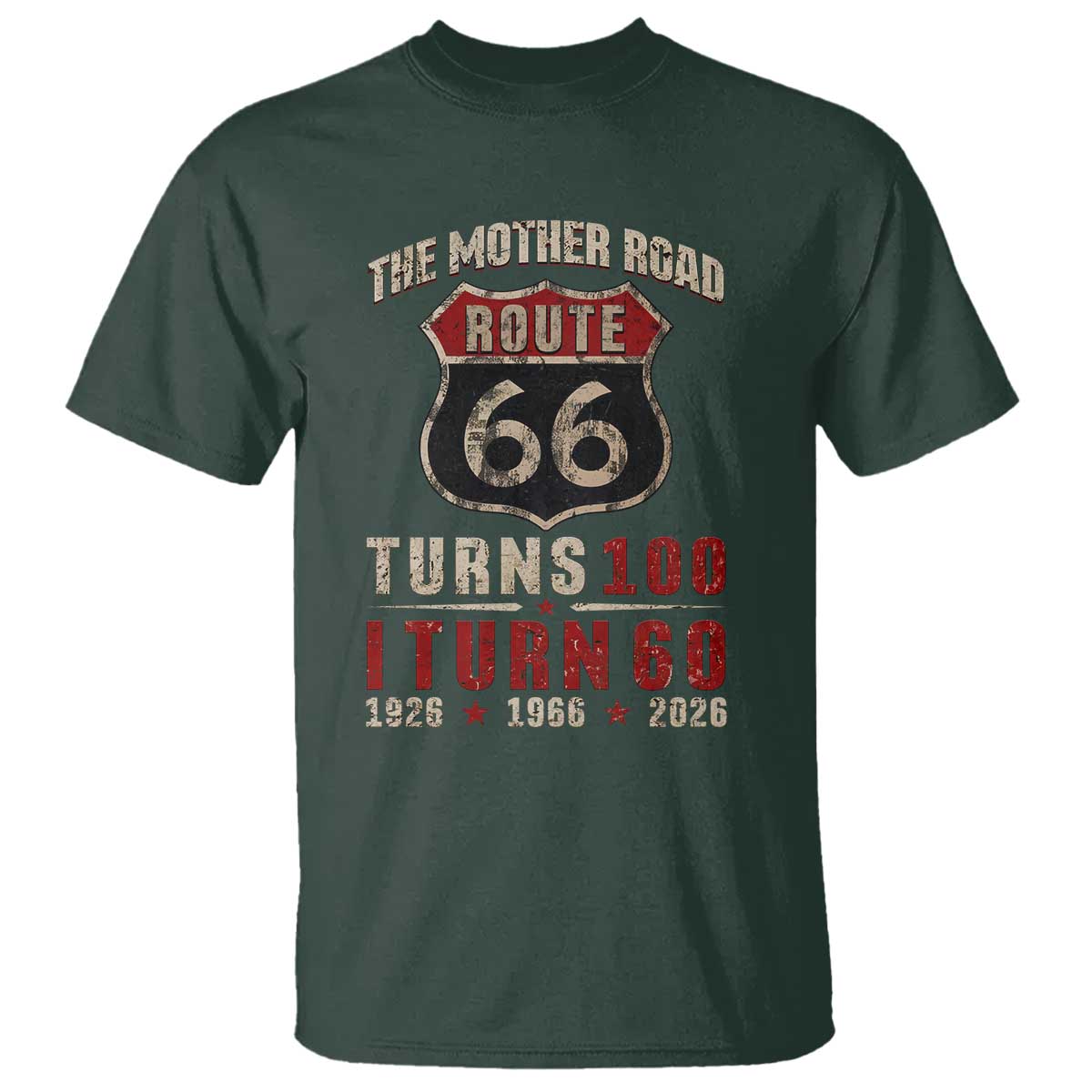 Route Highway 66 Turns 100 I Turn 60 T Shirt Vintage 1966 Road Sign 60th Birthday Gift