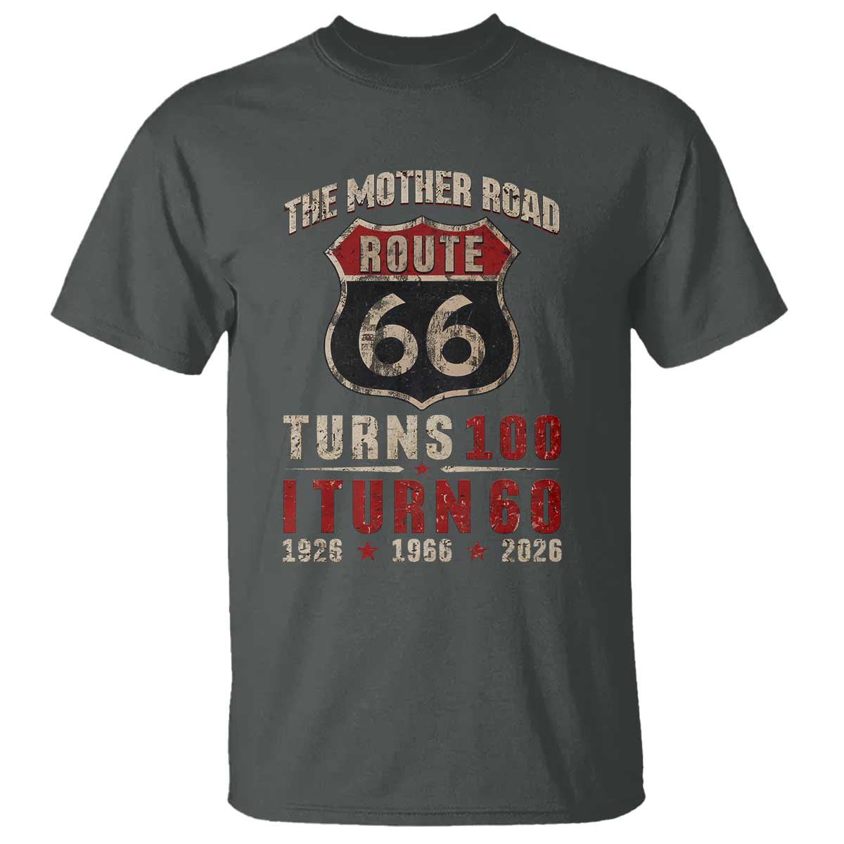 Route Highway 66 Turns 100 I Turn 60 T Shirt Vintage 1966 Road Sign 60th Birthday Gift