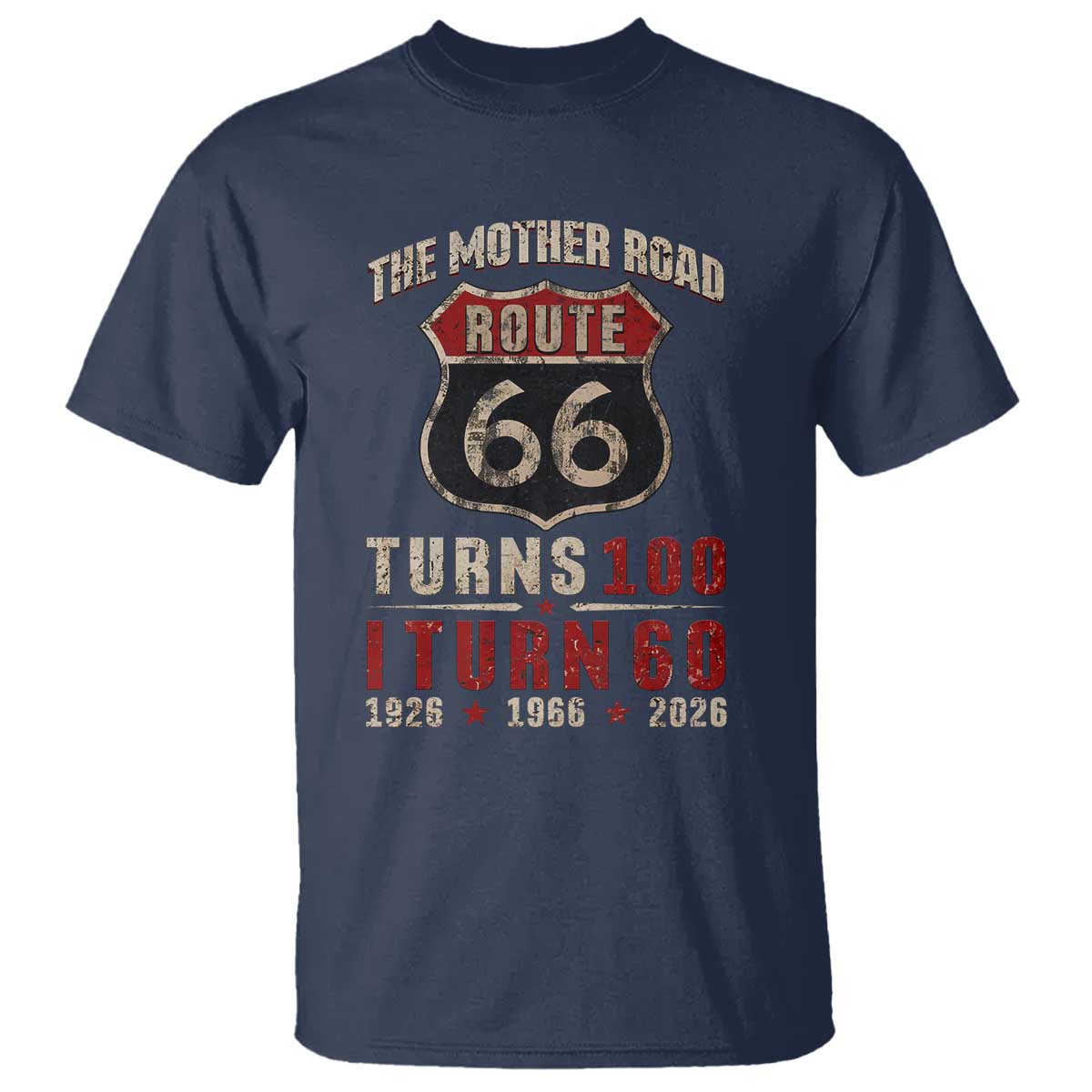 Route Highway 66 Turns 100 I Turn 60 T Shirt Vintage 1966 Road Sign 60th Birthday Gift