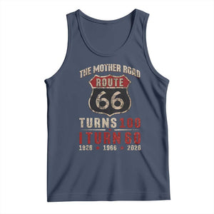 Route Highway 66 Turns 100 I Turn 60 Tank Top Vintage 1966 Road Sign 60th Birthday Gift