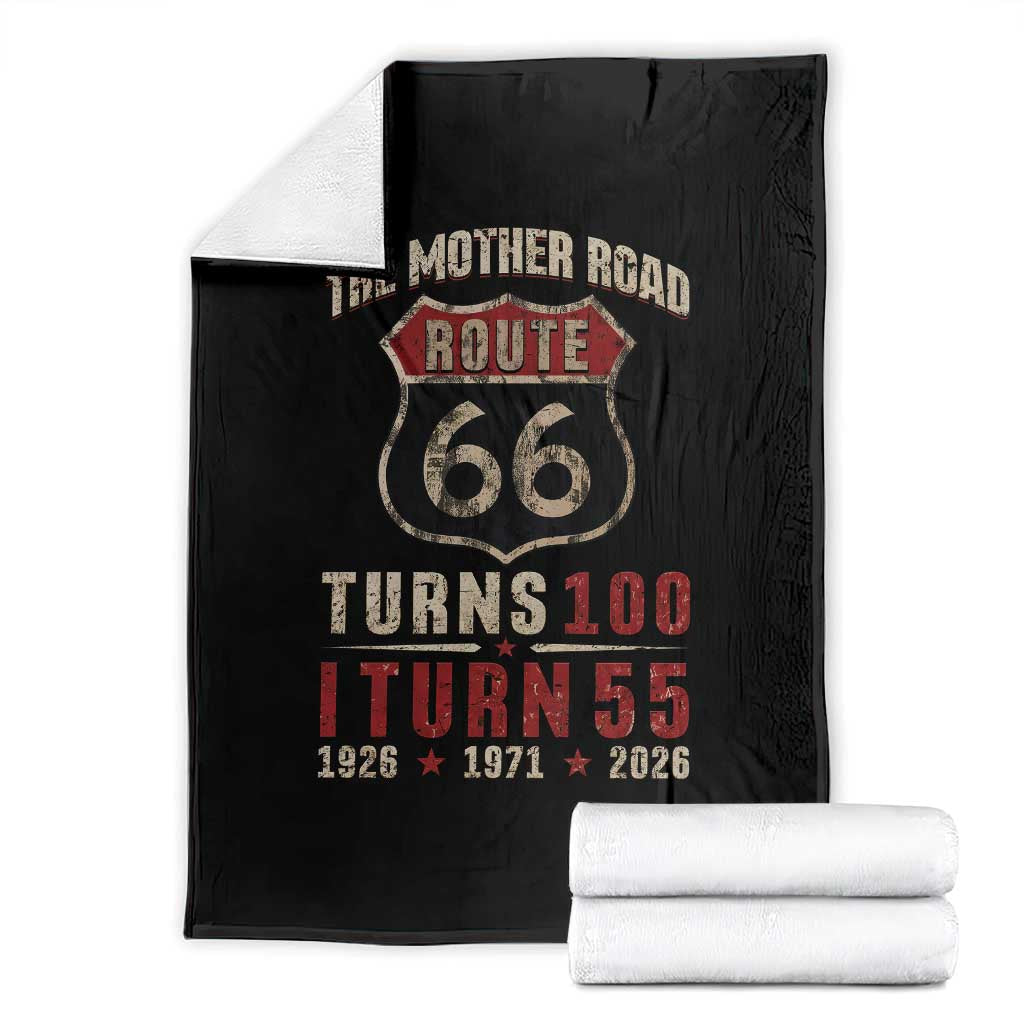 Route Highway 66 Turns 100 I Turn 55 Throw Blanket Vintage 1971 Road Sign 55th Birthday Gift