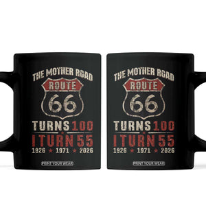 Route Highway 66 Turns 100 I Turn 55 Coffee Mug Vintage 1971 Road Sign 55th Birthday Gift