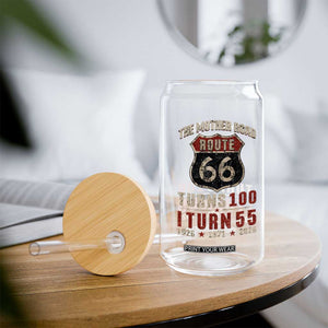 Route Highway 66 Turns 100 I Turn 55 Glass Can Vintage 1971 Road Sign 55th Birthday Gift