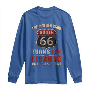Route Highway 66 Turns 100 I Turn 55 Long Sleeve Shirt Vintage 1971 Road Sign 55th Birthday Gift