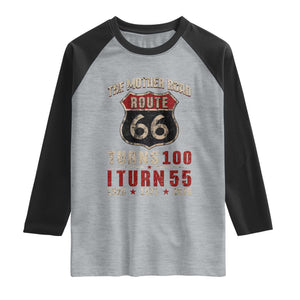 Route Highway 66 Turns 100 I Turn 55 Raglan Shirt Vintage 1971 Road Sign 55th Birthday Gift