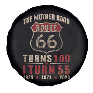 Route Highway 66 Turns 100 I Turn 55 Spare Tire Cover Vintage 1971 Road Sign 55th Birthday Gift