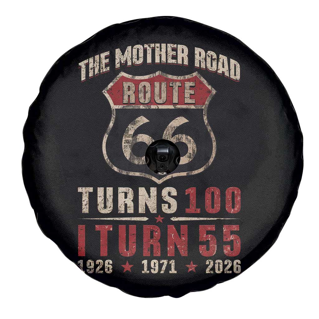 Route Highway 66 Turns 100 I Turn 55 Spare Tire Cover Vintage 1971 Road Sign 55th Birthday Gift
