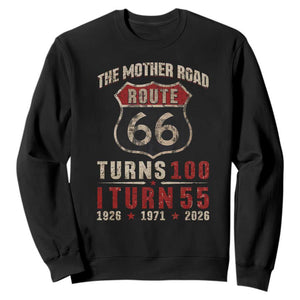 Route Highway 66 Turns 100 I Turn 55 Sweatshirt Vintage 1971 Road Sign 55th Birthday Gift
