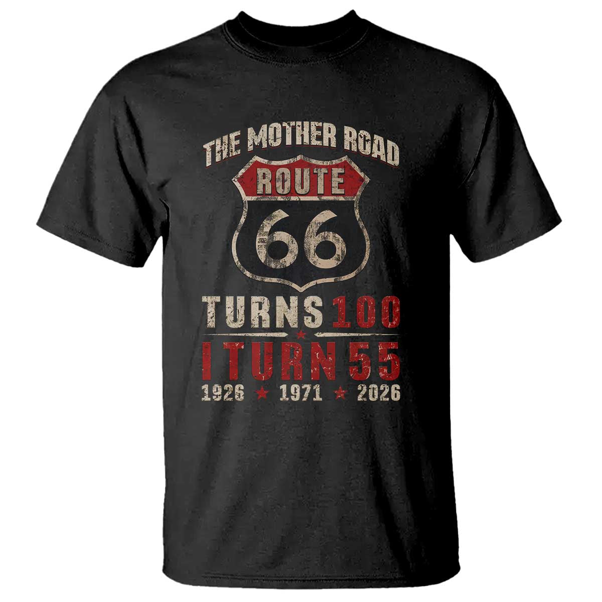 Route Highway 66 Turns 100 I Turn 55 T Shirt Vintage 1971 Road Sign 55th Birthday Gift