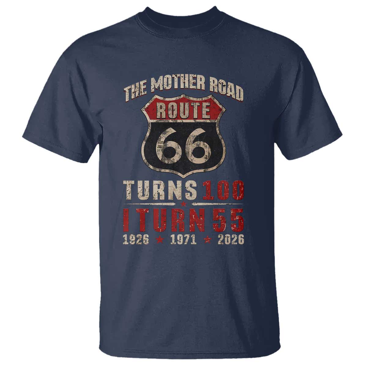 Route Highway 66 Turns 100 I Turn 55 T Shirt Vintage 1971 Road Sign 55th Birthday Gift