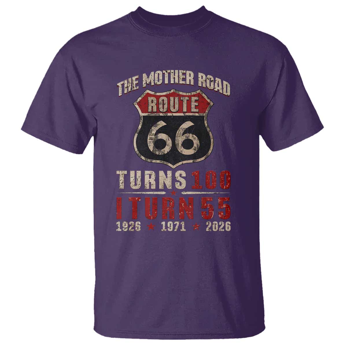 Route Highway 66 Turns 100 I Turn 55 T Shirt Vintage 1971 Road Sign 55th Birthday Gift