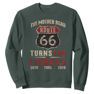 Route Highway 66 Turns 100 I Turn 45 Sweatshirt Vintage 1981 Road Sign 45th Birthday Gift