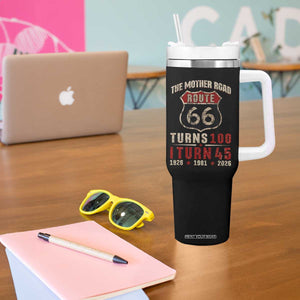 Route Highway 66 Turns 100 I Turn 45 Tumbler With Handle Vintage 1981 Road Sign 45th Birthday Gift