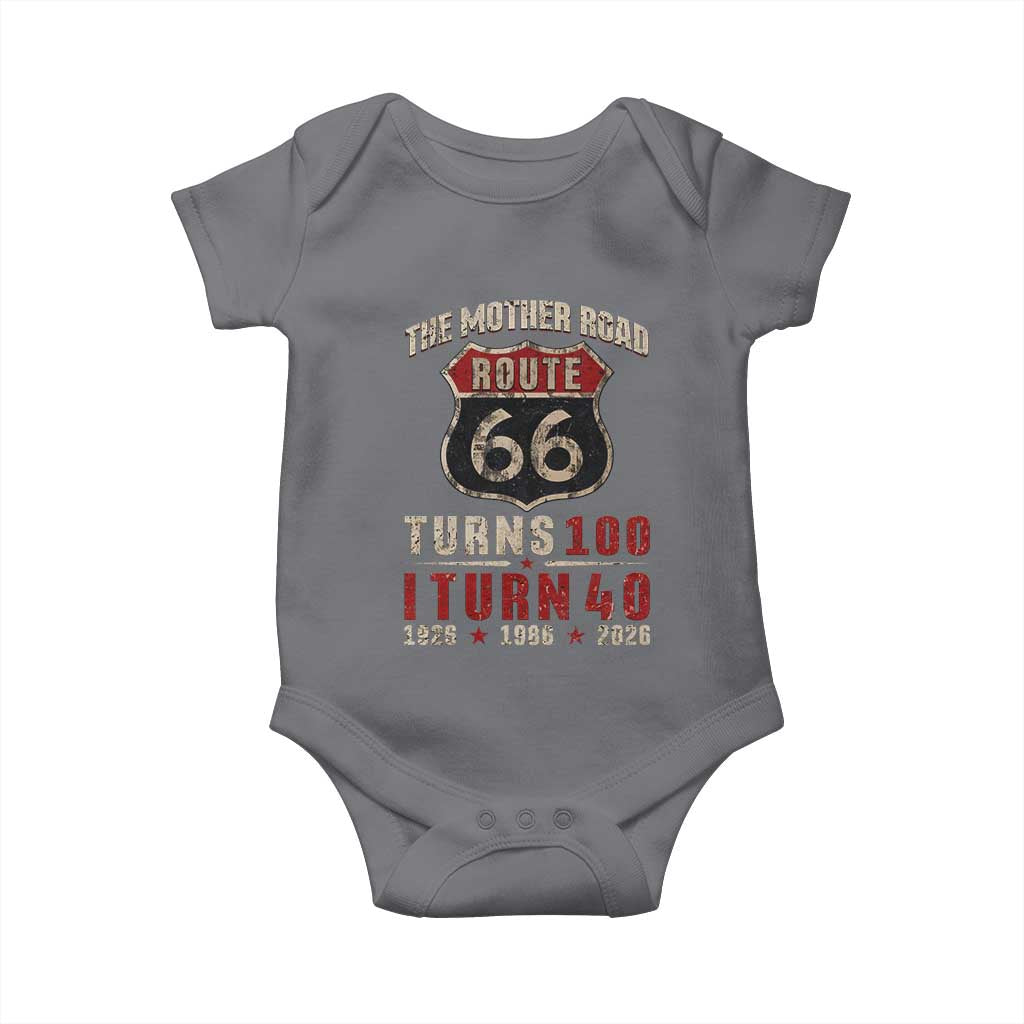 Route Highway 66 Turns 100 I Turn 40 Baby Onesie Vintage 1986 Road Sign 40th Birthday Gift