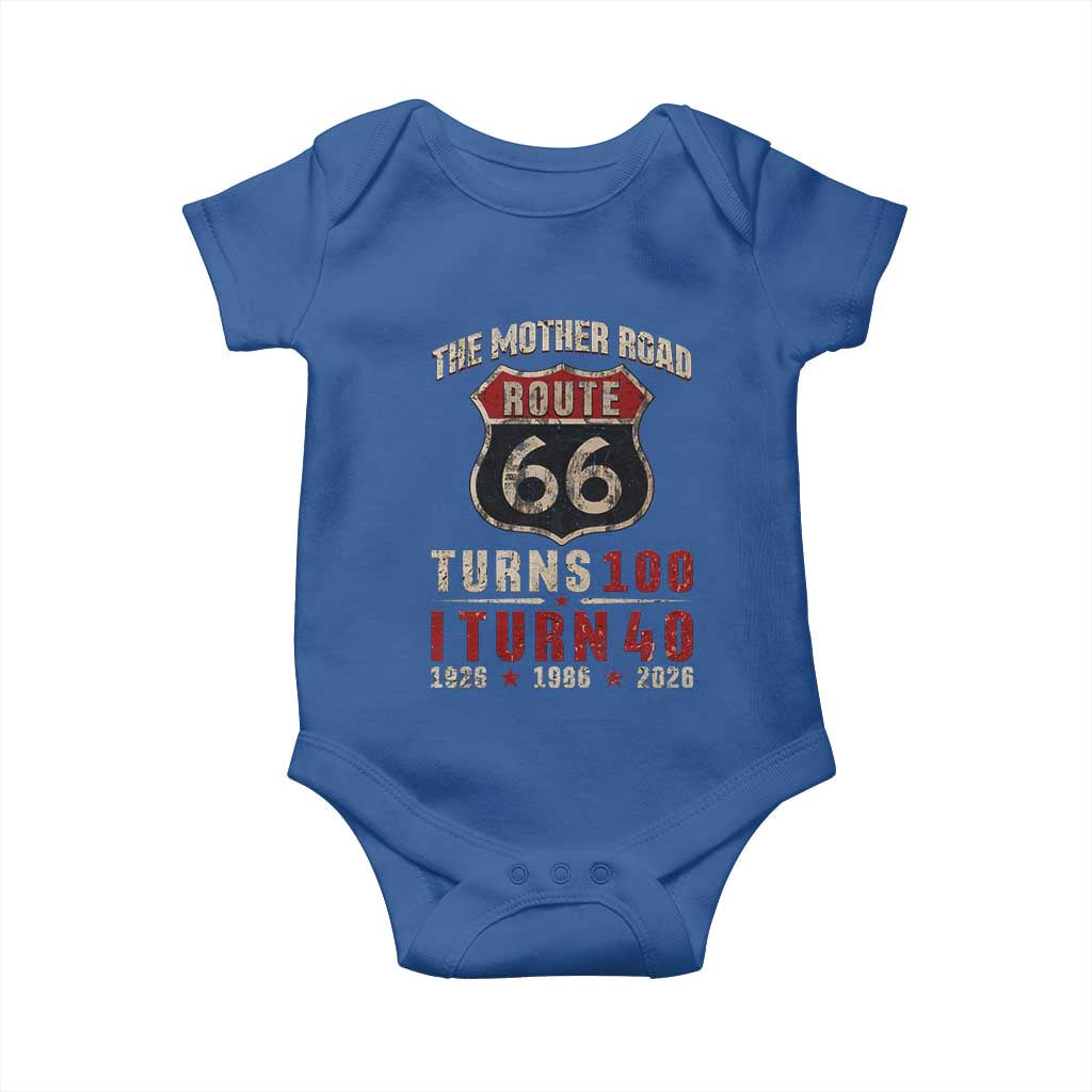 Route Highway 66 Turns 100 I Turn 40 Baby Onesie Vintage 1986 Road Sign 40th Birthday Gift