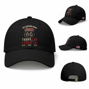 Route Highway 66 Turns 100 I Turn 40 Baseball Cap Vintage 1986 Road Sign 40th Birthday Gift