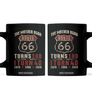 Route Highway 66 Turns 100 I Turn 40 Coffee Mug Vintage 1986 Road Sign 40th Birthday Gift