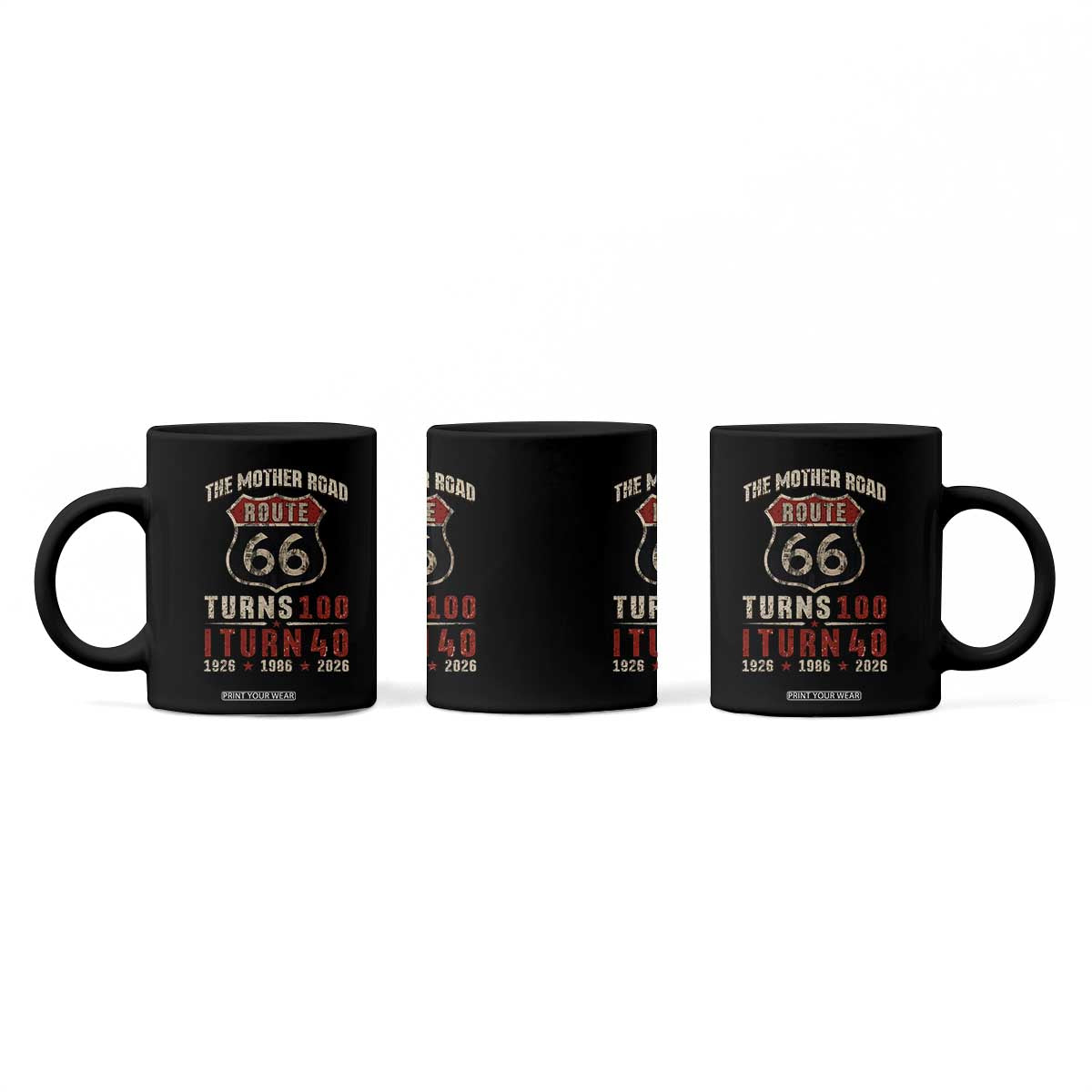 Route Highway 66 Turns 100 I Turn 40 Coffee Mug Vintage 1986 Road Sign 40th Birthday Gift