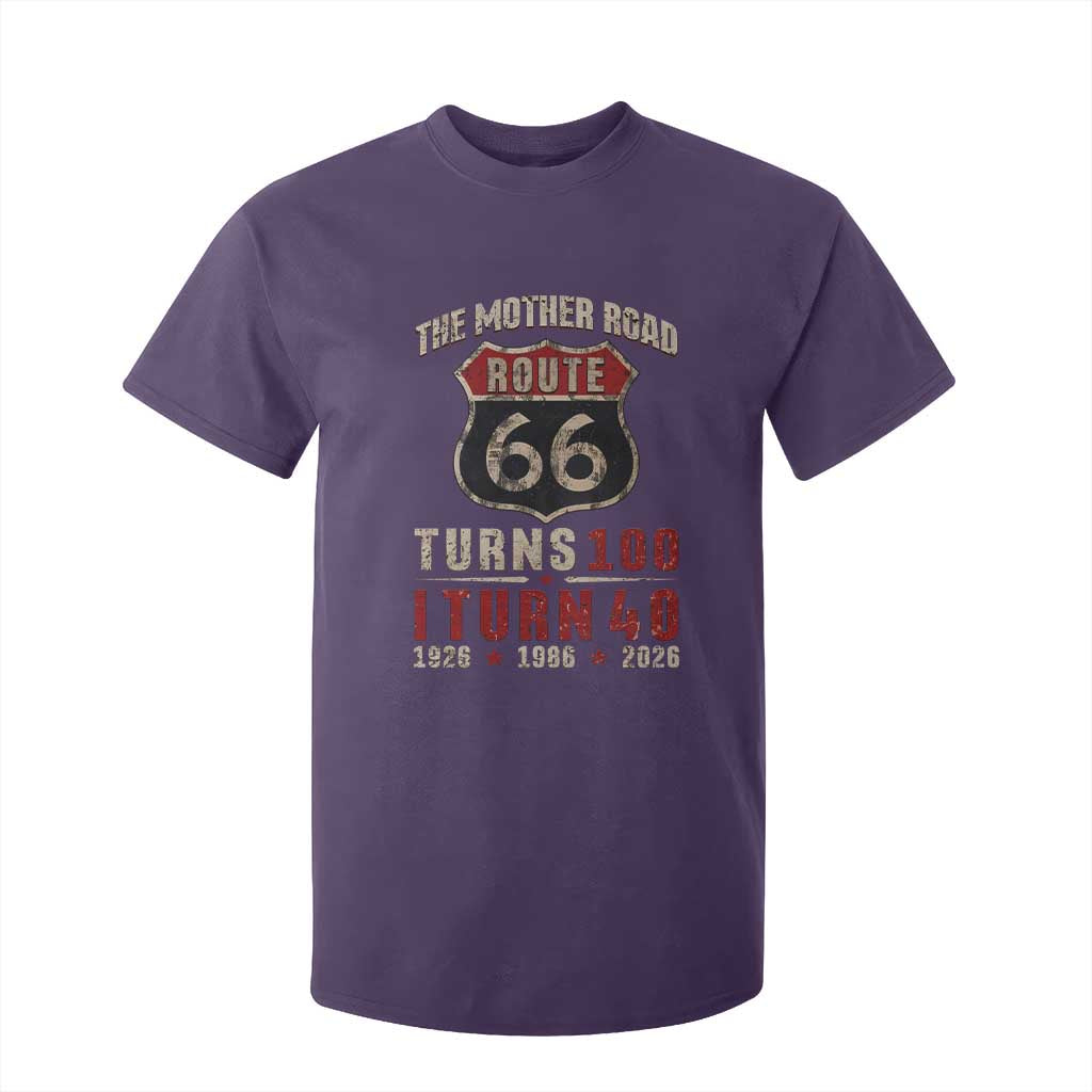 Route Highway 66 Turns 100 I Turn 40 T Shirt For Kid Vintage 1986 Road Sign 40th Birthday Gift