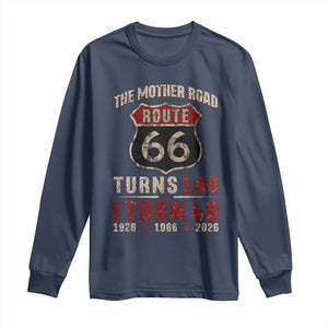 Route Highway 66 Turns 100 I Turn 40 Long Sleeve Shirt Vintage 1986 Road Sign 40th Birthday Gift