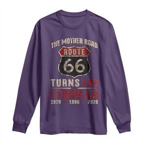 Route Highway 66 Turns 100 I Turn 40 Long Sleeve Shirt Vintage 1986 Road Sign 40th Birthday Gift