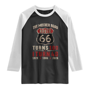 Route Highway 66 Turns 100 I Turn 40 Raglan Shirt Vintage 1986 Road Sign 40th Birthday Gift