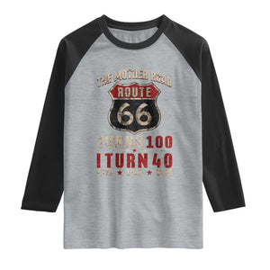 Route Highway 66 Turns 100 I Turn 40 Raglan Shirt Vintage 1986 Road Sign 40th Birthday Gift