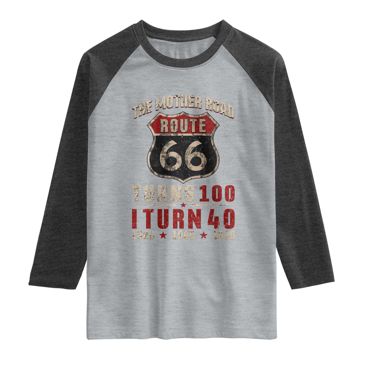 Route Highway 66 Turns 100 I Turn 40 Raglan Shirt Vintage 1986 Road Sign 40th Birthday Gift