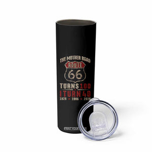 Route Highway 66 Turns 100 I Turn 40 Skinny Tumbler Vintage 1986 Road Sign 40th Birthday Gift