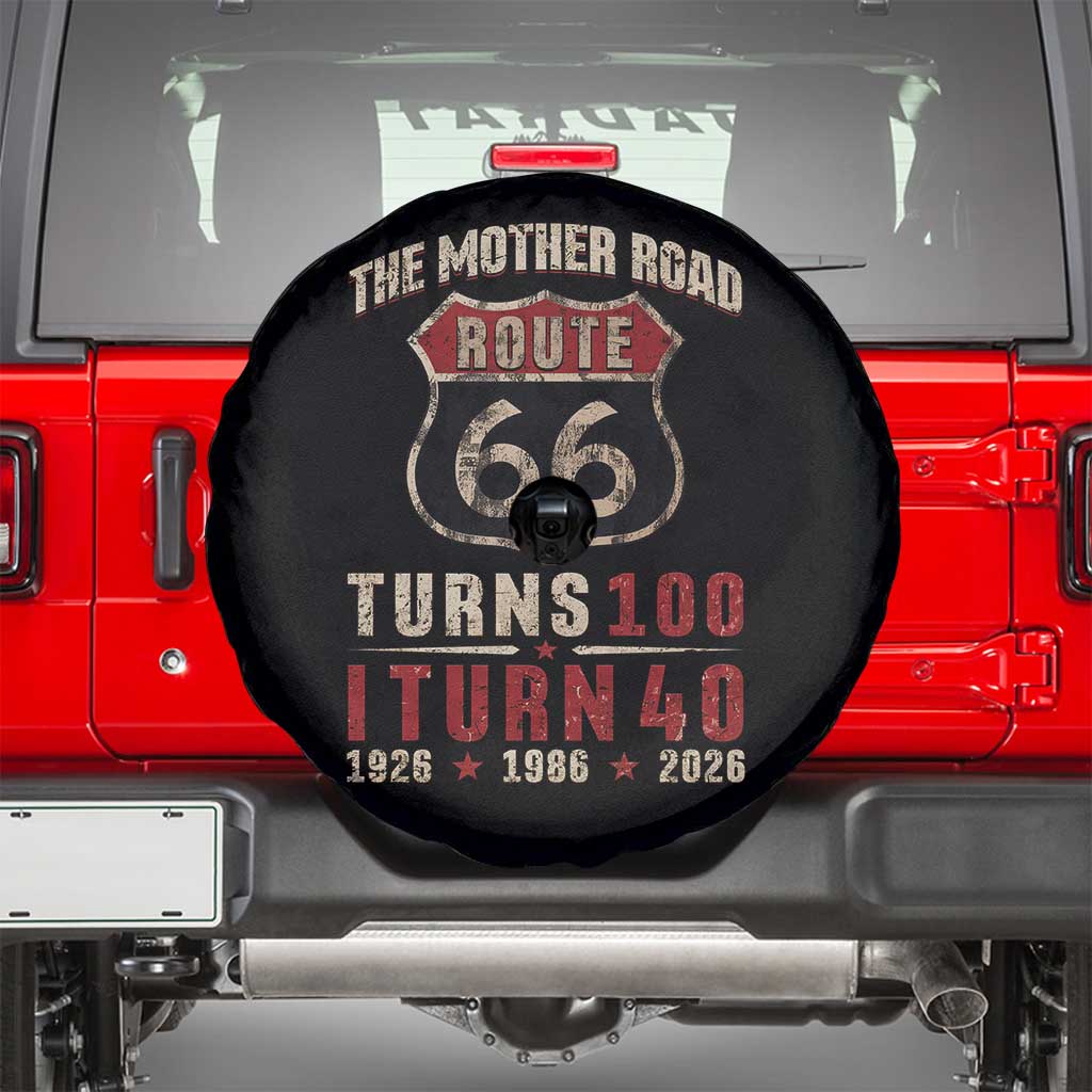 Route Highway 66 Turns 100 I Turn 40 Spare Tire Cover Vintage 1986 Road Sign 40th Birthday Gift