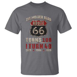 Route Highway 66 Turns 100 I Turn 40 T Shirt Vintage 1986 Road Sign 40th Birthday Gift