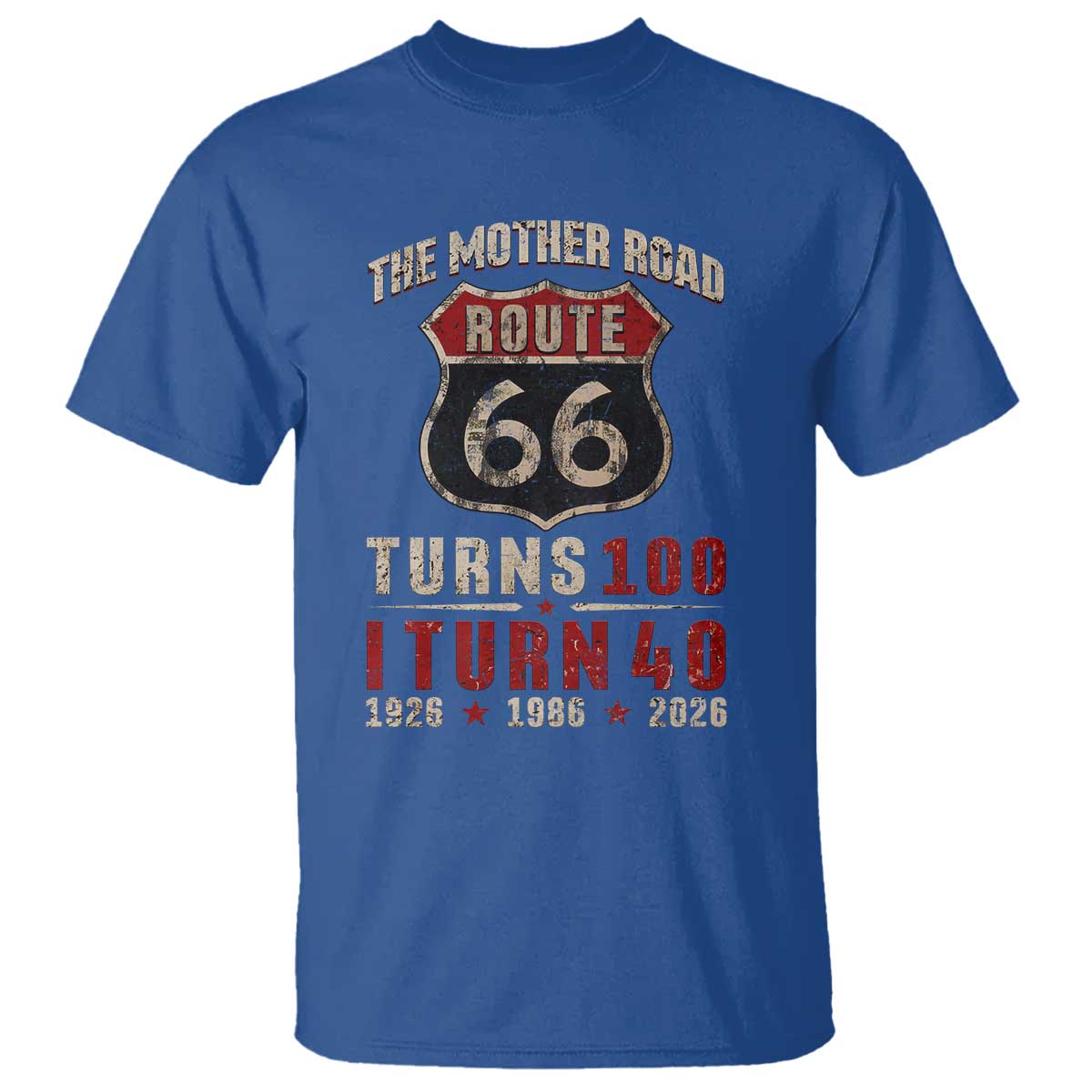 Route Highway 66 Turns 100 I Turn 40 T Shirt Vintage 1986 Road Sign 40th Birthday Gift