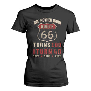 Route Highway 66 Turns 100 I Turn 40 T Shirt For Women Vintage 1986 Road Sign 40th Birthday Gift
