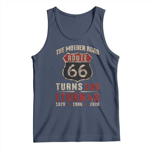 Route Highway 66 Turns 100 I Turn 40 Tank Top Vintage 1986 Road Sign 40th Birthday Gift