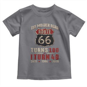 Route Highway 66 Turns 100 I Turn 40 Toddler T Shirt Vintage 1986 Road Sign 40th Birthday Gift