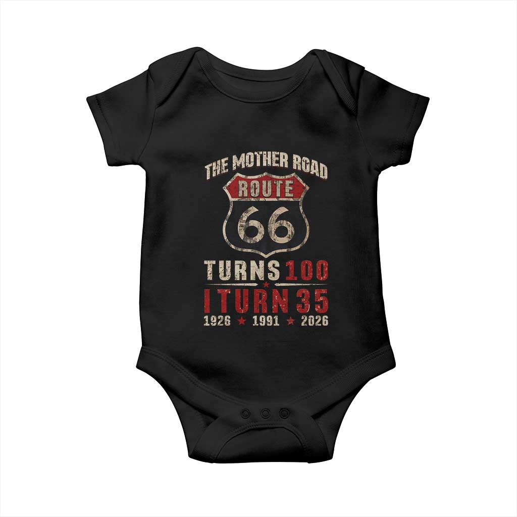 Route Highway 66 Turns 100 I Turn 35 Baby Onesie Vintage 1991 Road Sign 35th Birthday Gift