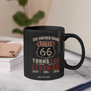 Route Highway 66 Turns 100 I Turn 35 Coffee Mug Vintage 1991 Road Sign 35th Birthday Gift