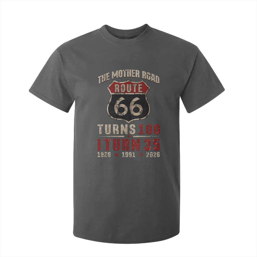 Route Highway 66 Turns 100 I Turn 35 T Shirt For Kid Vintage 1991 Road Sign 35th Birthday Gift