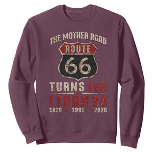 Route Highway 66 Turns 100 I Turn 35 Sweatshirt Vintage 1991 Road Sign 35th Birthday Gift