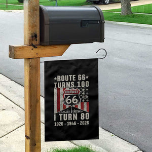 Route Highway 66 Turns 100 I Turn 80 Garden Flag Vintage 1946 Born American Road Sign 80th Birthday Gift